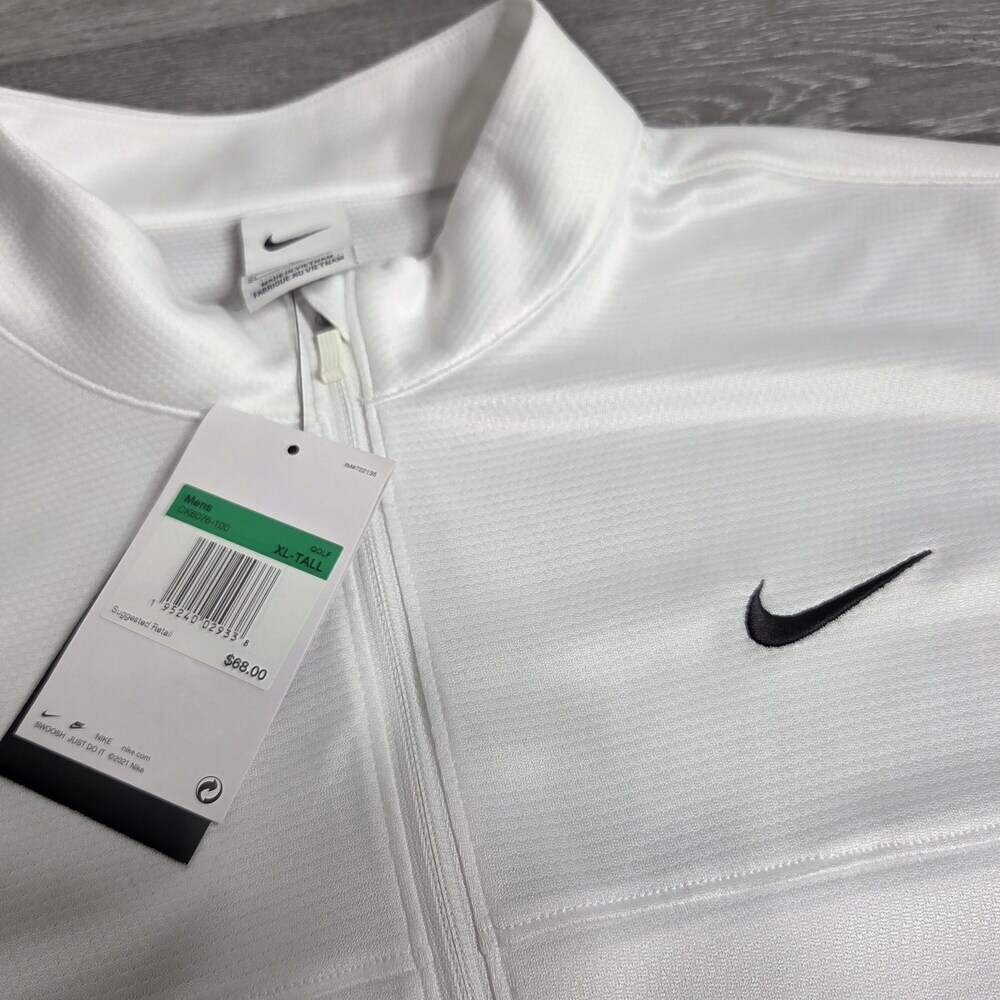 Nike Men's Essential Dri-FIT Half-Zip Golf Pullover White - NWT - Size XL-Tall - Picture 5 of 12
